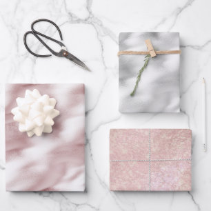 Blush Pink Glam Birthday Wrapping Paper Sheets