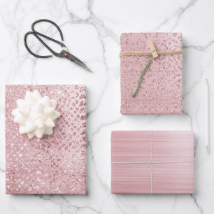 Blush Pink Glam Glitter Animal  Wrapping Paper Sheets