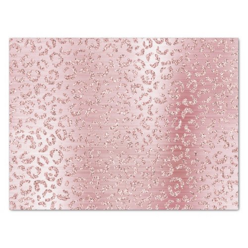 Blush Pink Glam Glitter Leopard Tissue Paper