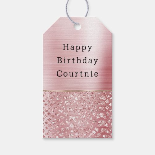 Blush Pink Glam Glitter Snake Gift Tags