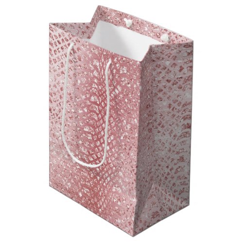 Blush Pink Glam Glitter Snake Medium Gift Bag