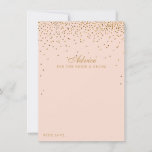 Blush Pink & Glam Gold Confetti Wedding Collection Advice Card<br><div class="desc">Add a touch of glam to your wedding with these blush pink and gold confetti advice cards. The simple yet stylish design will allow your guests to write a note of advice for you to keep and read over in years to come. The wording is easy to personalize so these...</div>