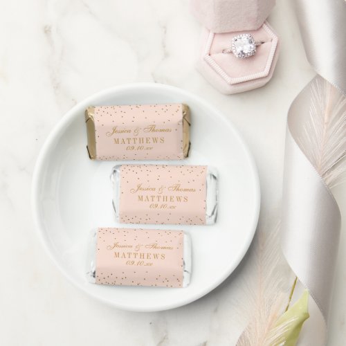 Blush Pink  Glam Gold Confetti Wedding Hersheys Miniatures