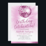 Blush Pink Glitter 70s Party Disco Ball Birthday I Invitation<br><div class="desc">Modern Glam Blush Pink Glitter Sparkle 70s Party Disco Ball Any Age Birthday Invitation</div>