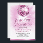 Blush Pink Glitter 70s Party Disco Ball Birthday I Invitation<br><div class="desc">Modern Glam Blush Pink Glitter Sparkle 70s Party Disco Ball Any Age Birthday Invitation</div>