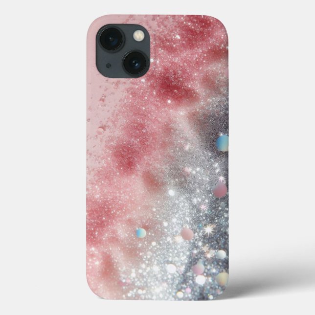 Blush Pink Glitter Case With Sparkle/iPhone 13  (Back)