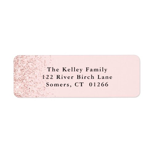Blush Pink Glitter Confetti Personalized Address Label