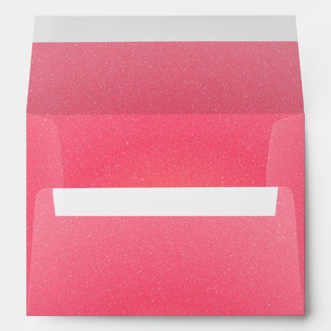 Blush Pink Glitter Envelope with Address Window (Back (Bottom))