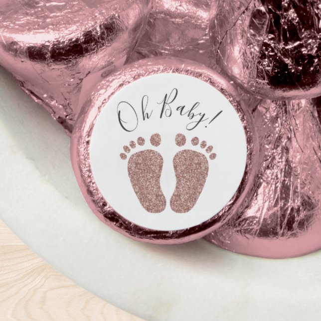 Blush Pink Glitter Feet Baby Shower Hershey®'s Kisses® (Creator Uploaded)