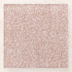 Blush Pink Glitter     Glass Coaster