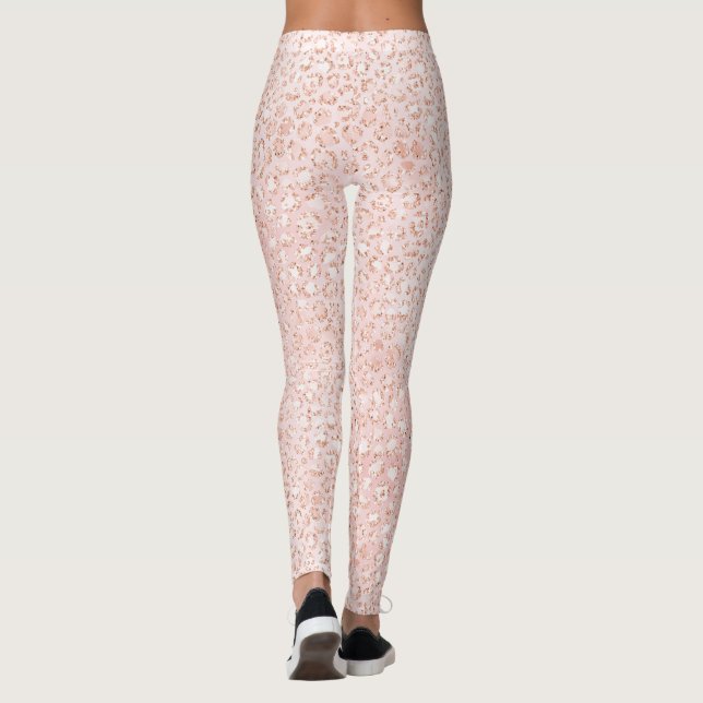 Blush Pink Glitter Leopard Print               Leggings (Back)