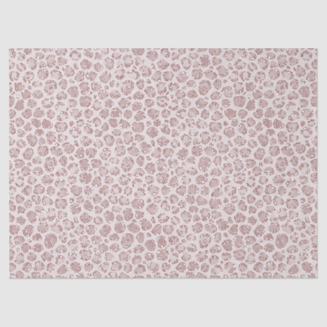 Blush Pink Glitter Leopard Print   Tissue Paper (Front)