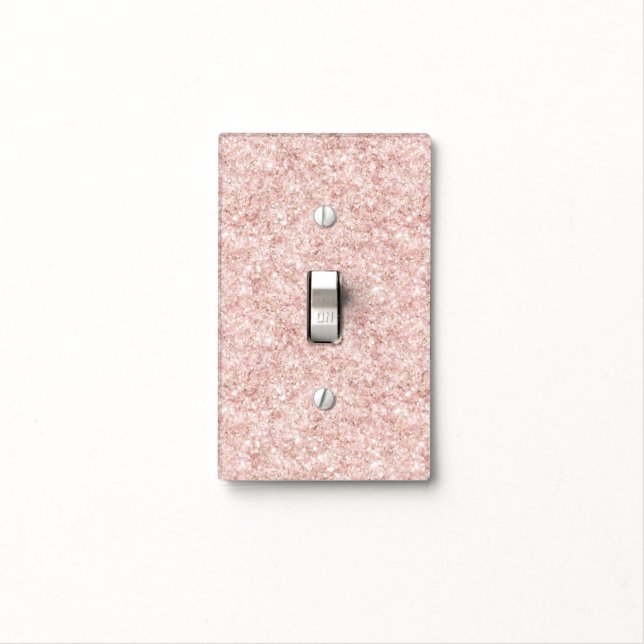 Blush Pink Glitter  Light Switch Cover (In Situ)