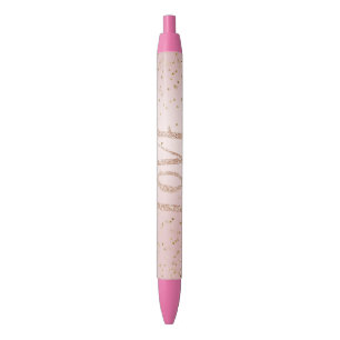 Blush Pink Glitter Love Gold Confetti Pen