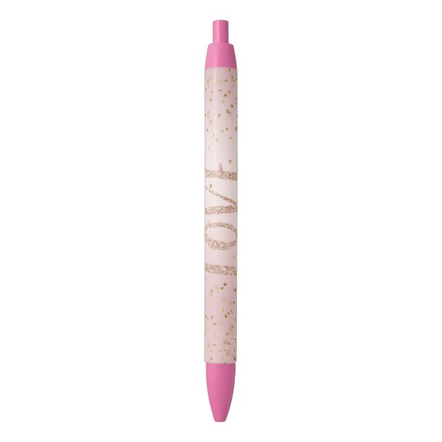 Blush Pink Glitter Love Gold Confetti     Pen (Front Vertical)