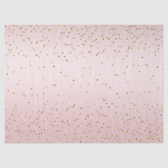 Blush Pink Glitter Love Gold Confetti     Tissue Paper (Front)