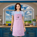 Blush pink glitter monogram initials name apron<br><div class="desc">A blush pink background,  decorated with faux glitter dust.  Personalize and add your monogram initials and name. Modern block letters.</div>