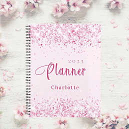 Blush pink glitter name appointment 2024 planner