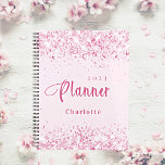 Blush pink glitter name appointment 2025 planner<br><div class="desc">Blush pink background,  faux glitter dust.  Personalize and add a year and name.  Pink letters.</div>