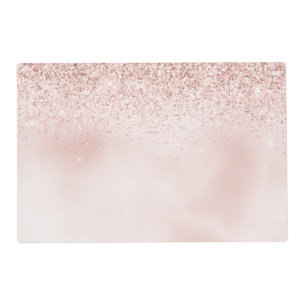 Blush Pink Glitter Placemat