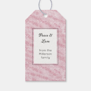 Blush Pink Glitter Rectangle Christmas Gift Tags