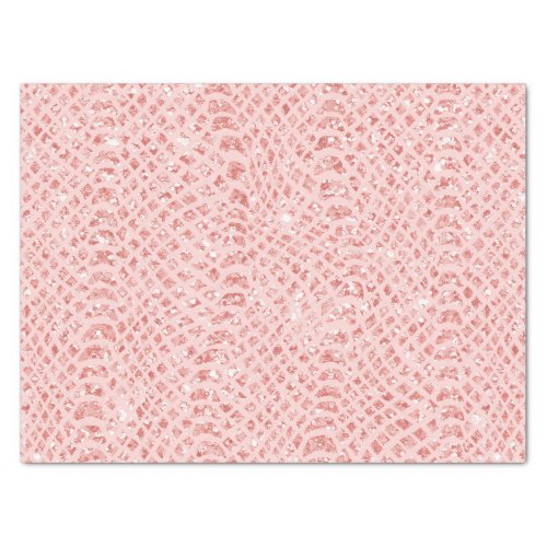 Blush Pink Glitter Snake Skin Animal Print Tissue Paper
