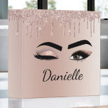 Blush Pink Glitter Sparkle Eyelashes Monogram Name 3 Ring Binder<br><div class="desc">Rose Gold - Blush Pink Faux Foil Metallic Sparkle Dripping Glitter Brushed Metal Monogram Name and Initial Eyelashes (Lashes), Eyelash Extensions and Eyes Blush Pink School or Planner Binder. The design makes the perfect sweet 16 birthday, wedding, bridal shower, anniversary, baby shower or bachelorette party gift for someone looking for...</div>