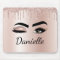 Blush Pink Glitter Sparkle Eyelashes Monogram Name