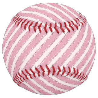 Blush Pink Glitter Stripes Softball