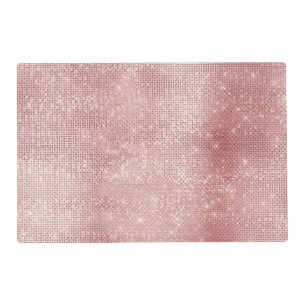 Blush Pink Glitzy Chic Glam Sparkle Placemat