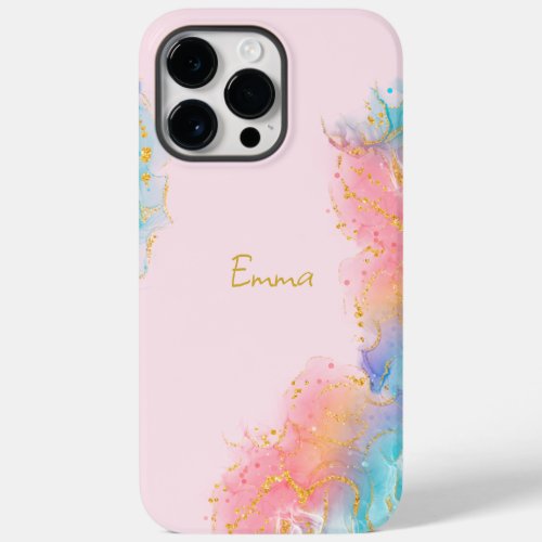 Blush Pink Gold Abstract iPhone 14 Pro Max case