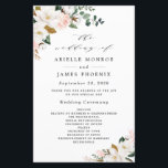 Blush Pink Gold and White Floral Wedding Programs<br><div class="desc">Designs features elegant magnolia, peony rose, eucalyptus, greenery and other watercolor elements in white, blush pink or pink peach and more. The greenery features shades of dark and light green colors with some elements featuring gold, antique gold and copper. This classy item is versatile for varieties of wedding themes --...</div>