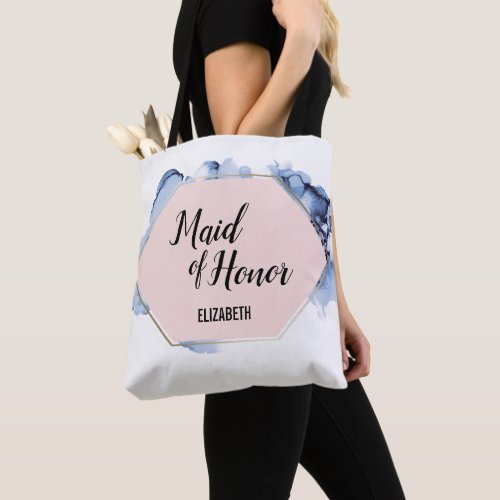 Blush Pink Gold Blue Watercolor Maid of honor Tote Bag