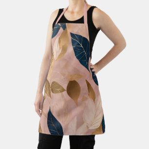 Blush Pink Gold Boho Leaves Popular Collection Apron
