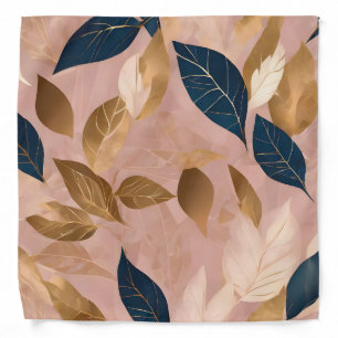 Blush Pink Gold Boho Leaves Popular Collection Bandana