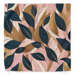 Blush Pink Gold Boho Leaves Trendy Collection Bandana