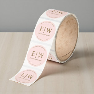 Blush Pink Gold Branded Business Company Thank You Classic Round Sticker