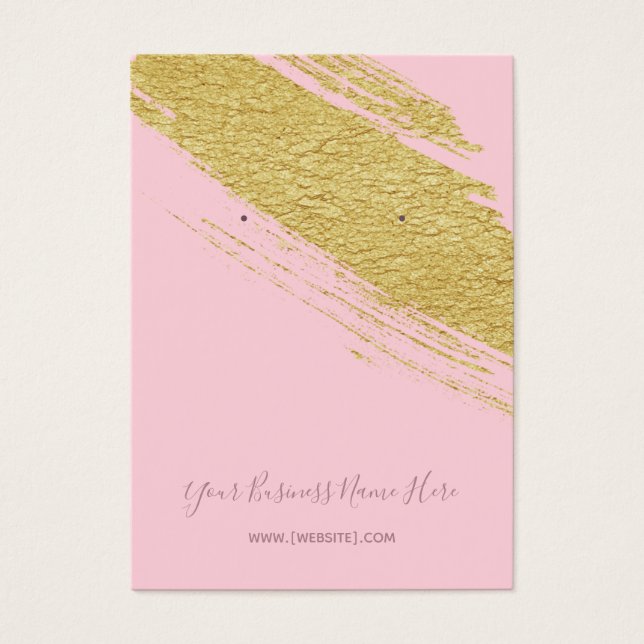 Blush Pink Gold Brush Earring Display Cards (Front)