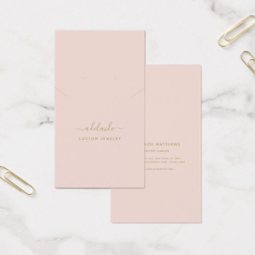 Blush Pink Gold Chic Necklace Earring Display Card