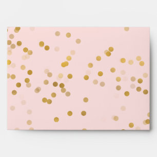 Blush Pink Gold Confetti Dots Envelope