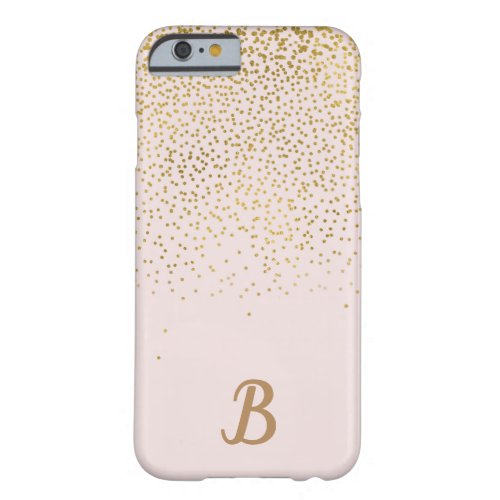 Blush Pink  Gold Confetti Modern Glam Trendy Barely There iPhone 6 Case