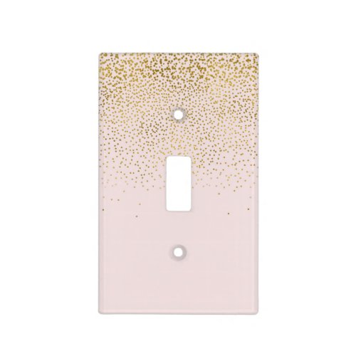Blush Pink  Gold Confetti Modern Glam Trendy Light Switch Cover