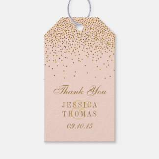 Wedding Gift Tags Zazzle Blush Pink Gold Confetti Wedding Gift Tags