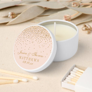 Blush Pink & Gold Confetti Wedding Mini Candle Favors