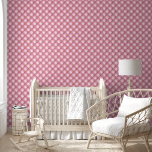 Blush Pink Gold Diamond Tufted Wallpaper