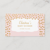 Blush Pink Gold Dot Diaper Raffle Tickets Enclosure Card (Back)