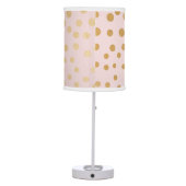 Blush pink gold dot nursery or bedroom decor table lamp (Back)