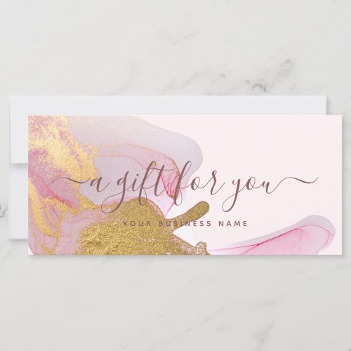 Blush Pink Gold Dust Glitter Gift Certicate