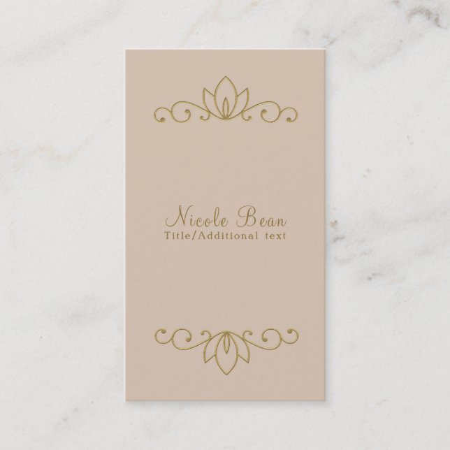 Blush Pink & Gold Elegant Chic Custom Glam Business Card (Front)