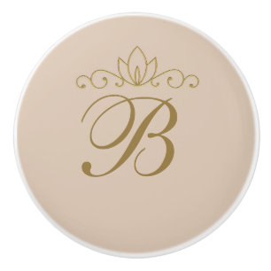 Blush Pink & Gold Elegant Chic Custom Glam Decor Ceramic Knob